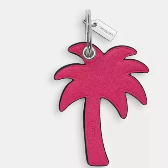 Coach Accessories - Coach Palm Tree Bag Charm Keychain Silver/Dragonfruit Pink CBK53